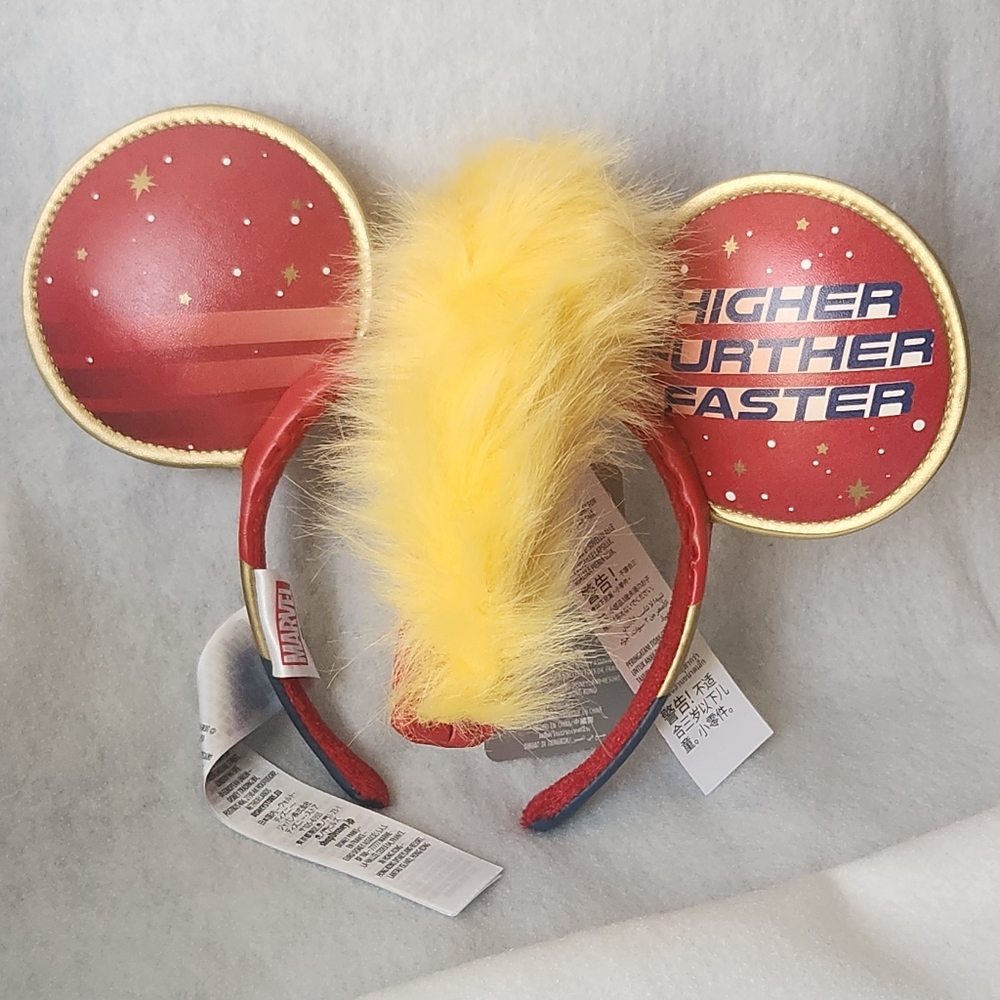 Disney Captain Marvel Ears, Headband with Mohawk,  higher further faster